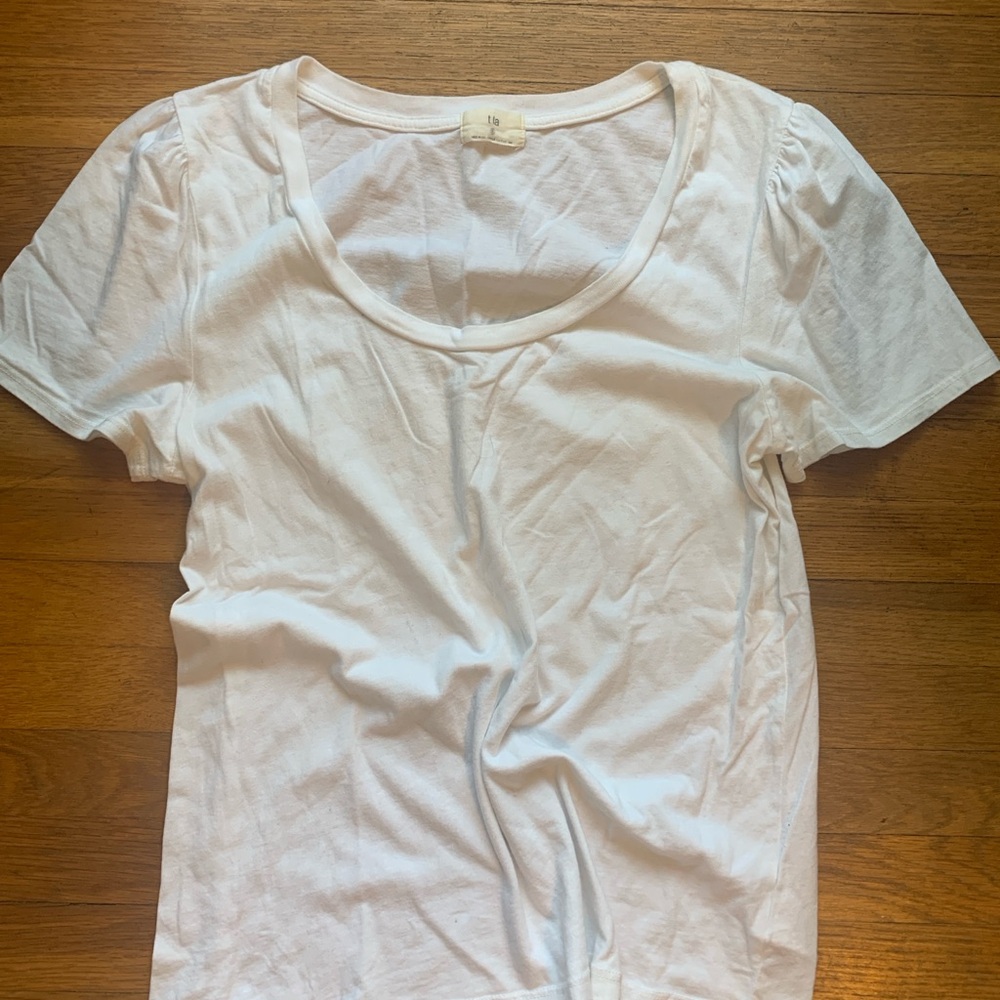 T. La Classic White Cotton Women's Top S